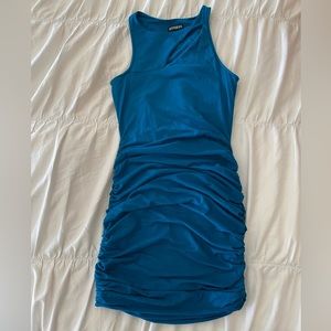 Express Womens Ruched Mini Dress, size XS, teal color
